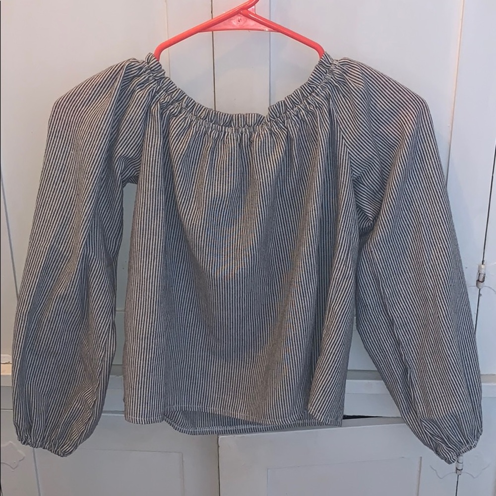 striped Brandy Melville off the shoulder shirt
